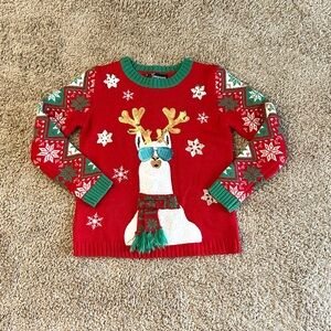 Festive Reindeer Sequin Christmas Sweater
